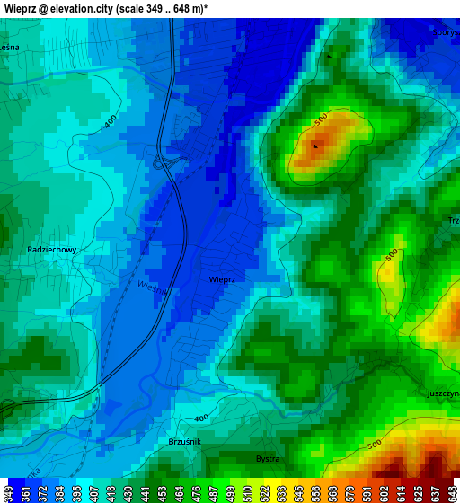 Wieprz elevation map