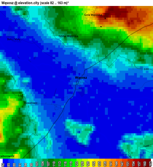 Wąsosz elevation map