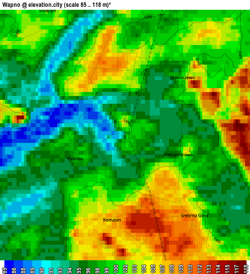 Wapno elevation map