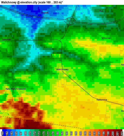 Walichnowy elevation map