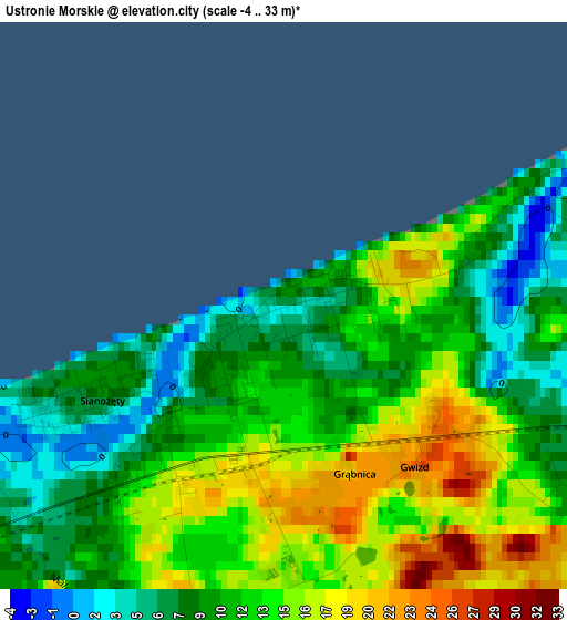 Ustronie Morskie elevation map