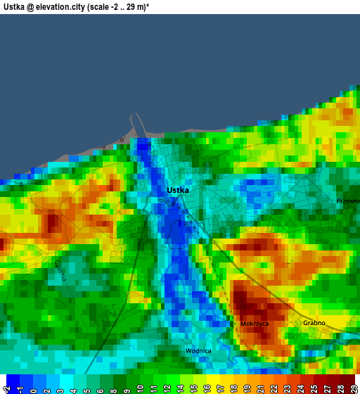 Ustka elevation map