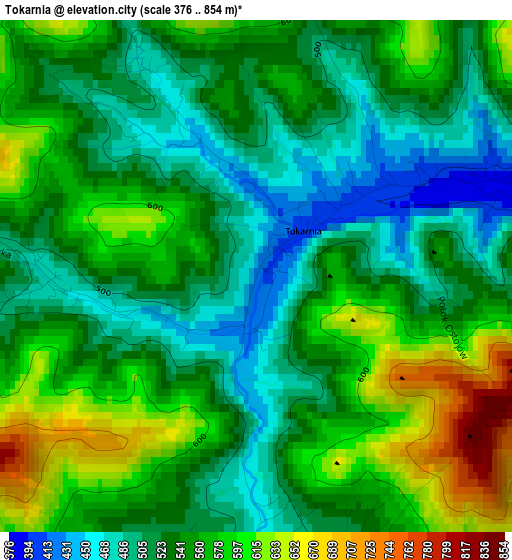 Tokarnia elevation map