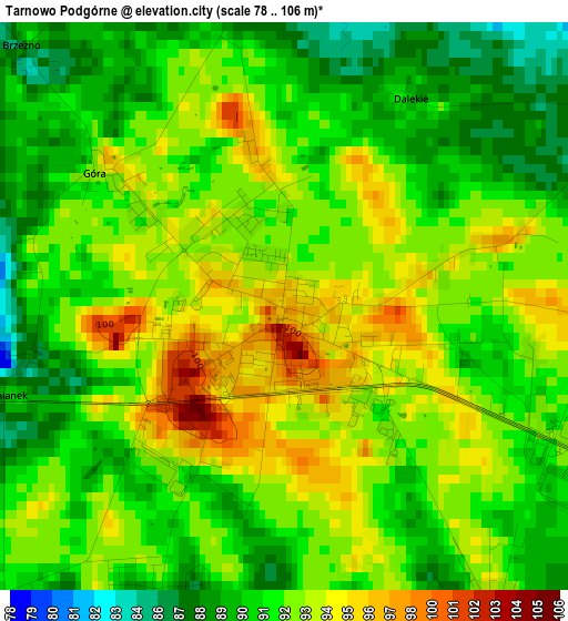 Tarnowo Podgórne elevation map