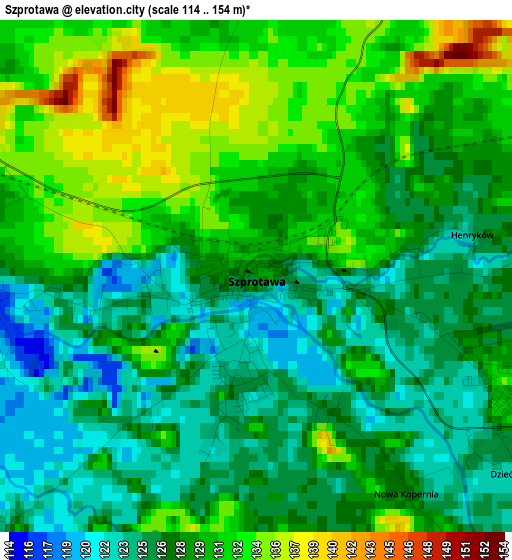 Szprotawa elevation map