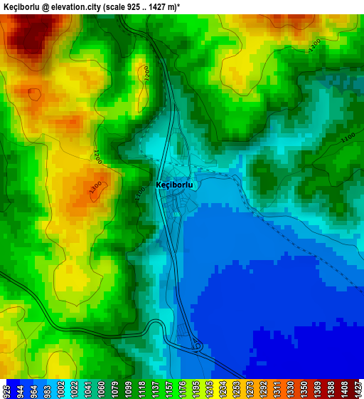 Keçiborlu elevation map