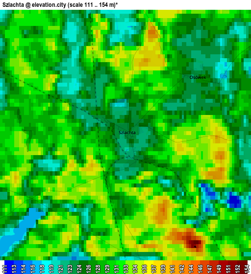 Szlachta elevation map