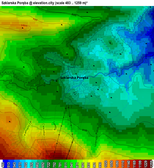 Szklarska Poręba elevation map