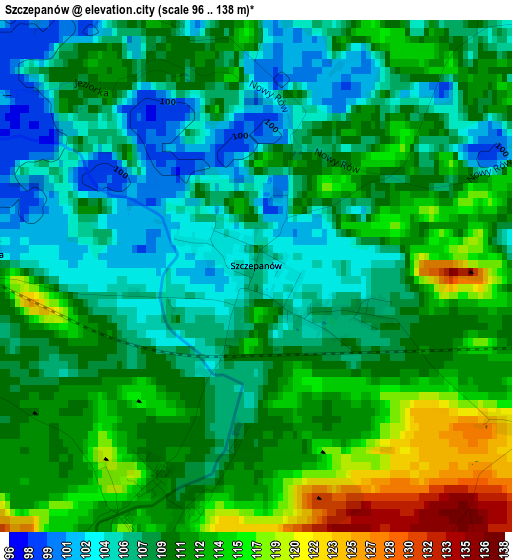 Szczepanów elevation map