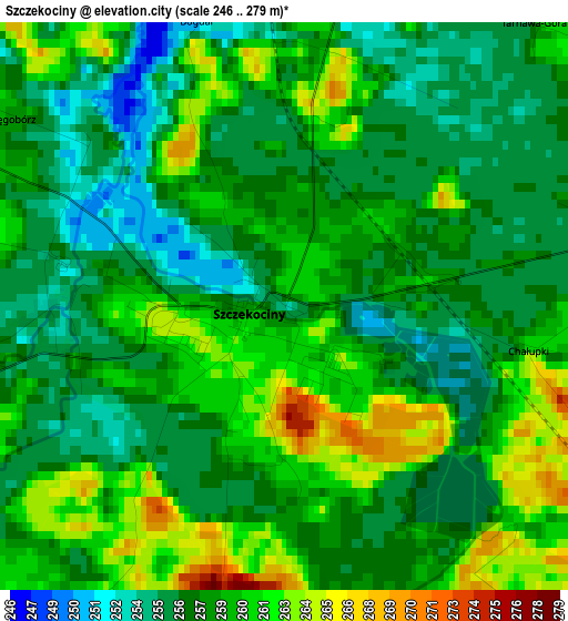 Szczekociny elevation map