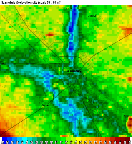 Szamotuły elevation map