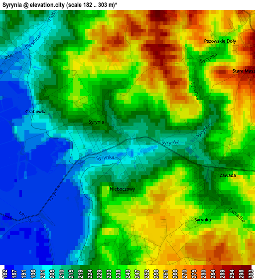 Syrynia elevation map