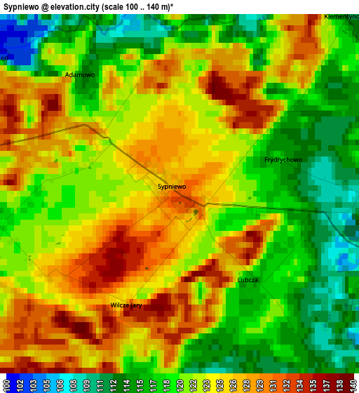 Sypniewo elevation map