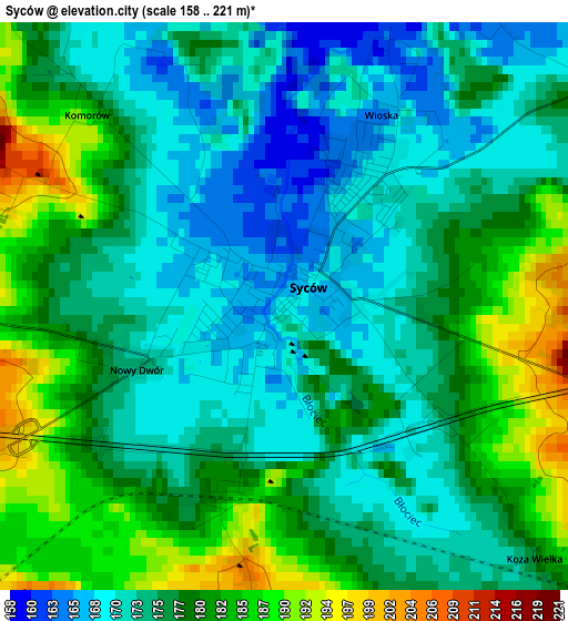 Syców elevation map