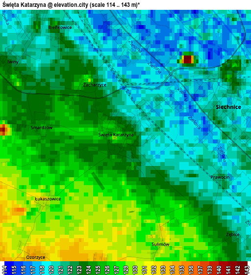 Święta Katarzyna elevation map