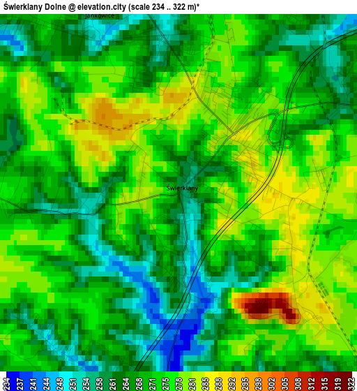 Świerklany Dolne elevation map