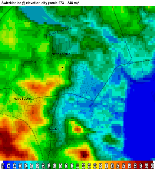 Świerklaniec elevation map