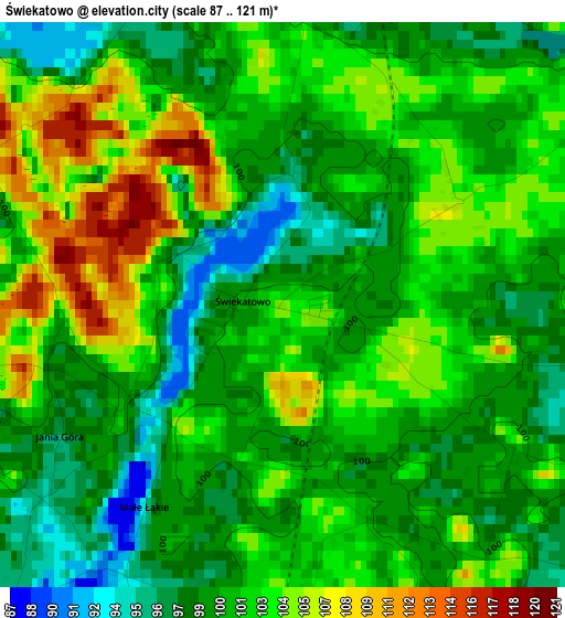 Świekatowo elevation map