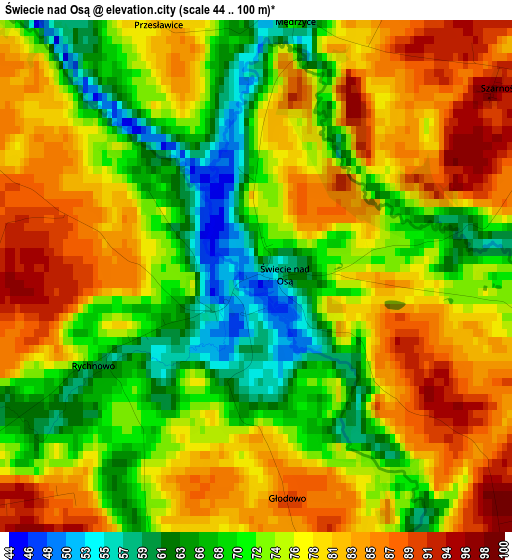 Świecie nad Osą elevation map