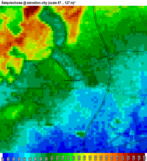Święciechowa elevation map