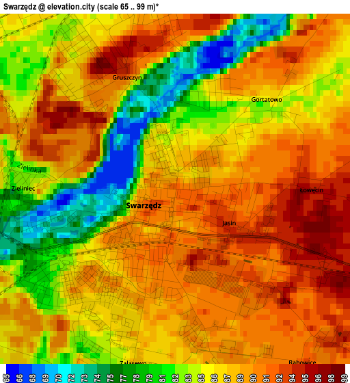 Swarzędz elevation map