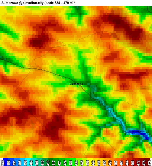 Sułoszowa elevation map