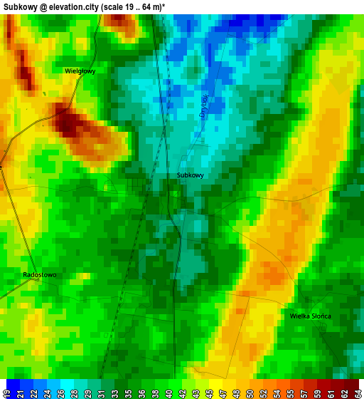 Subkowy elevation map