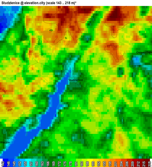 Studzienice elevation map