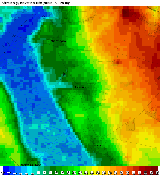 Strzelno elevation map