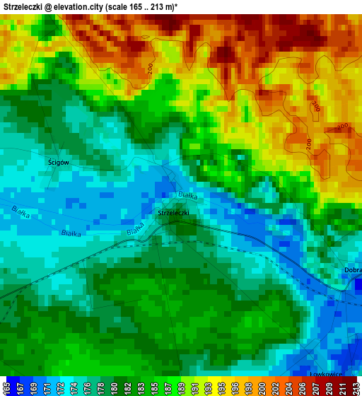 Strzeleczki elevation map