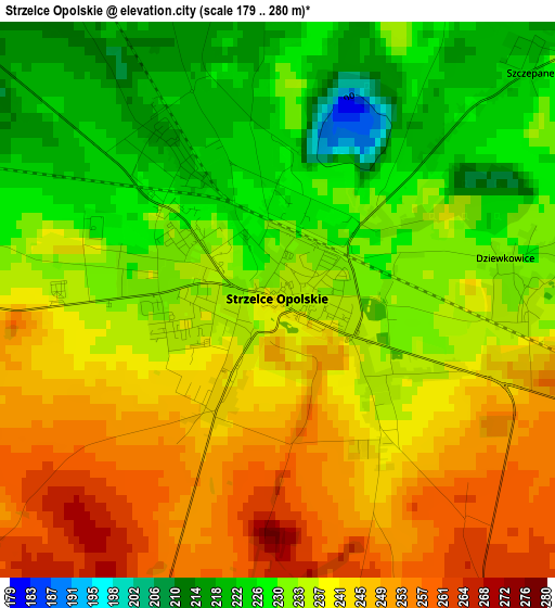 Strzelce Opolskie elevation map