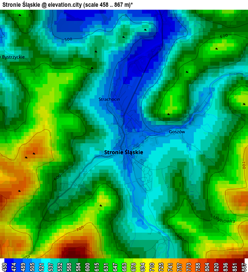 Stronie Śląskie elevation map