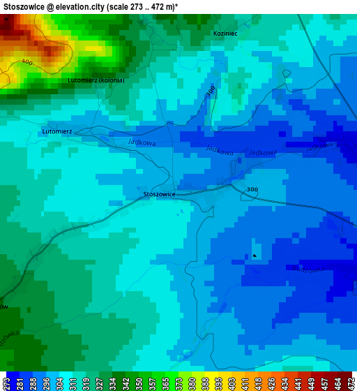 Stoszowice elevation map