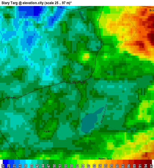 Stary Targ elevation map