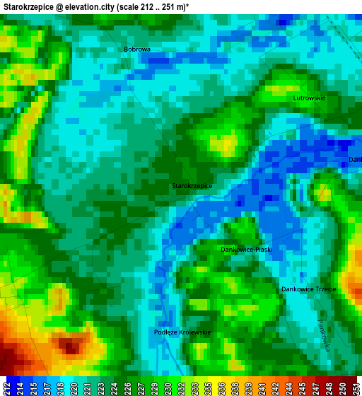 Starokrzepice elevation map