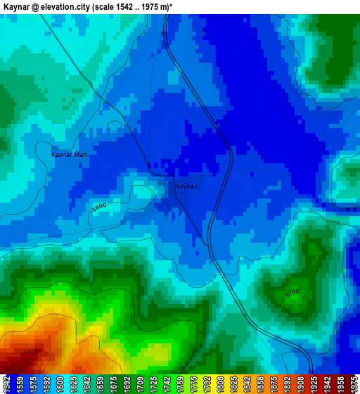 Kaynar elevation map