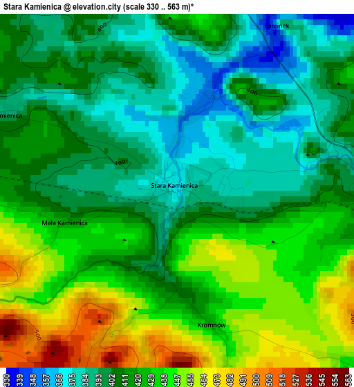 Stara Kamienica elevation map