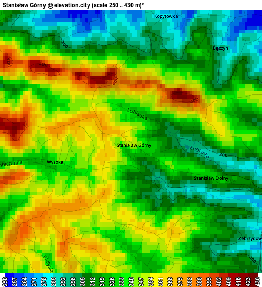 Stanisław Górny elevation map