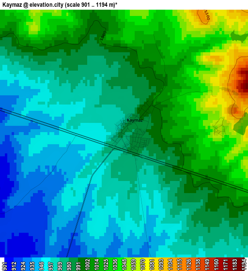 Kaymaz elevation map