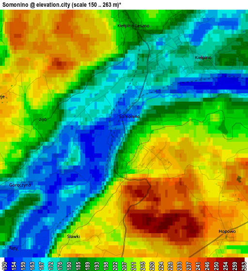 Somonino elevation map