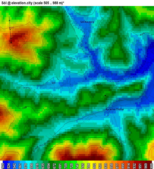 Sól elevation map