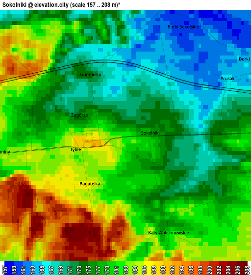 Sokolniki elevation map