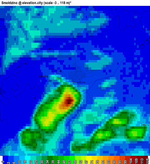 Smołdzino elevation map