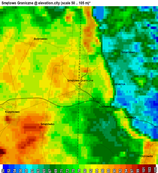 Smętowo Graniczne elevation map