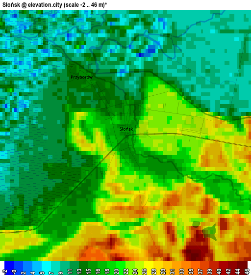 Słońsk elevation map