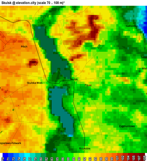 Skulsk elevation map