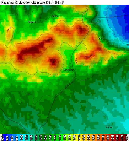 Kayapınar elevation map