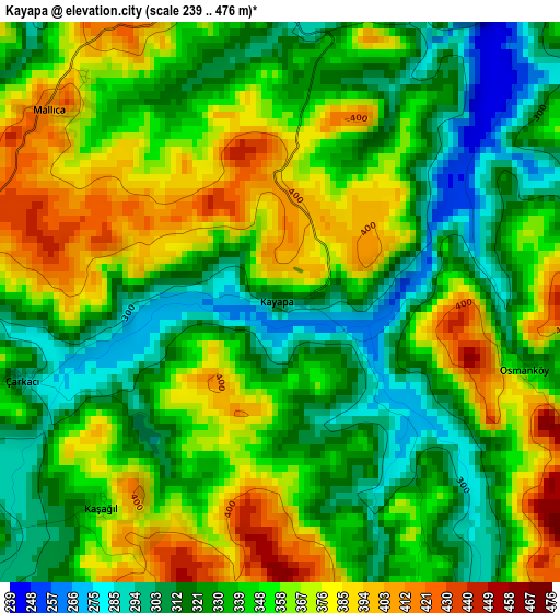 Kayapa elevation map