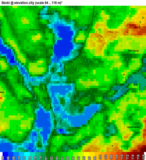 Skoki elevation map