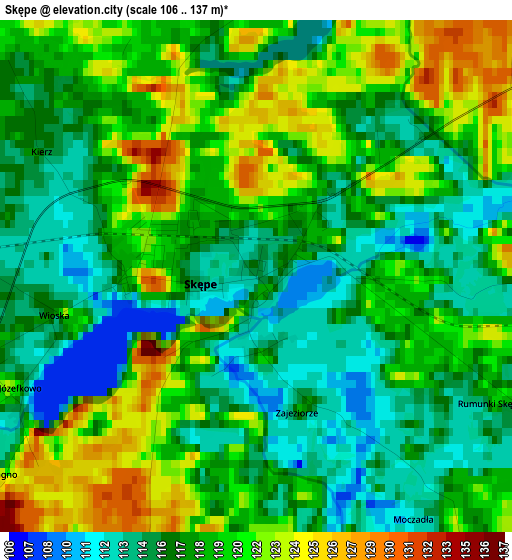 Skępe elevation map